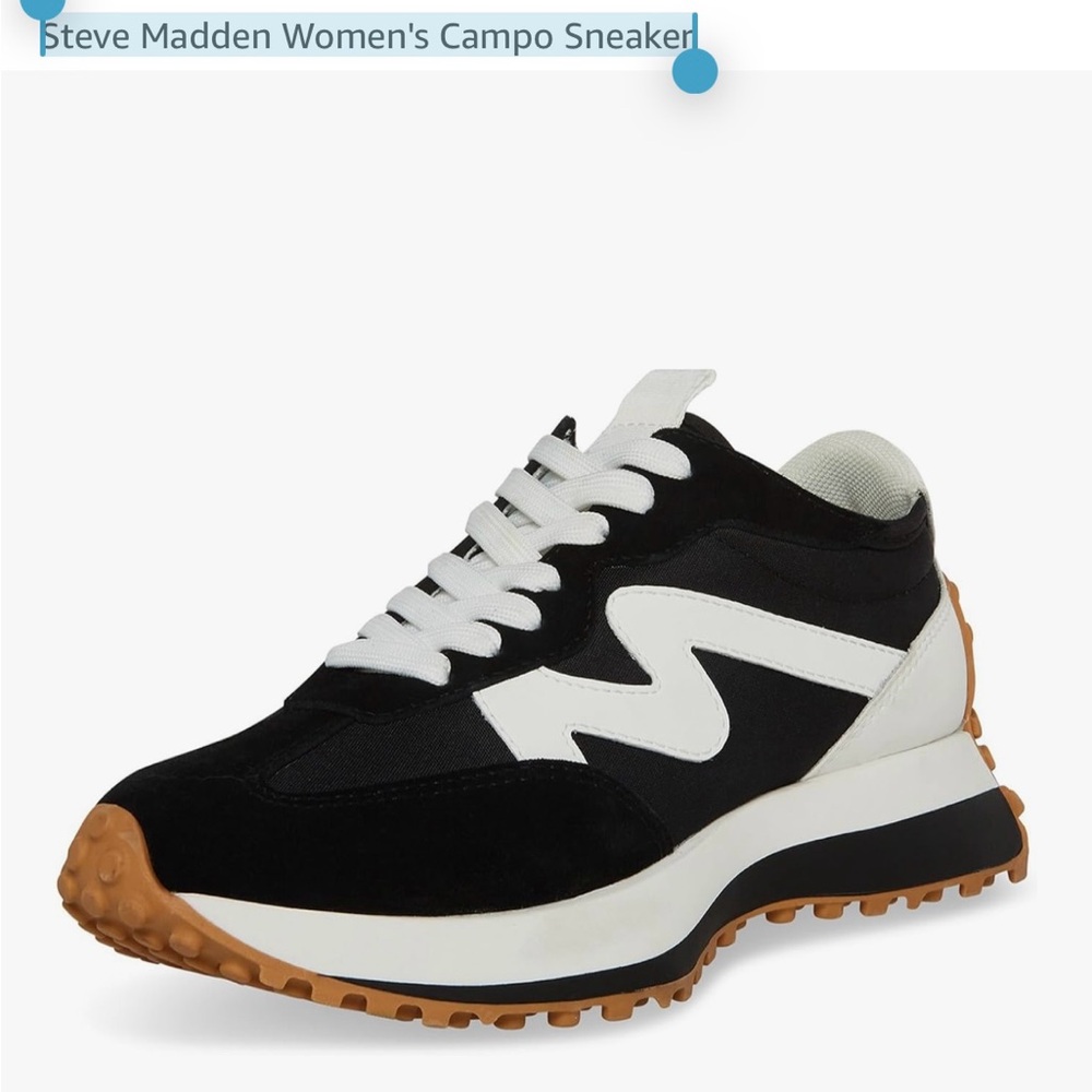 Steve Madden Black and White Campo Sneakers
